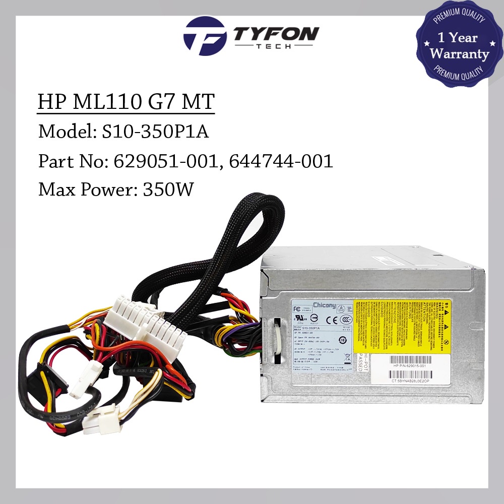 HP ProLiant ML310e G8 V2 ML110 G7 MT แหล่งจ่ายไฟ PSU 350W DPS-350AB-20A S10-350P1A 671310-001 (ตกแต่งใหม่)