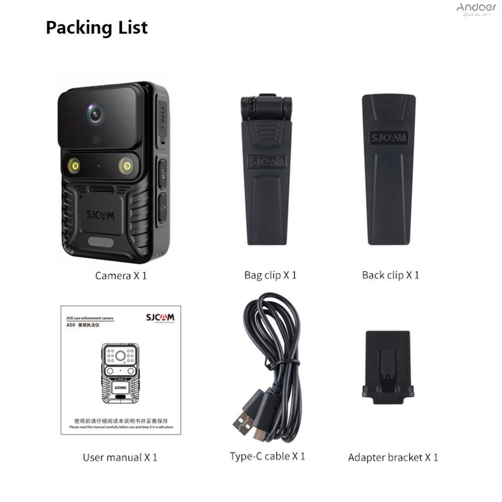Sjcam A50 กล้องบันทึกวิดีโอ 4K WiFi 12MP มองเห็นกลางคืน IP65 กันน้ํา พร้อมแผงสัมผัส 2.0 IPS ไฟ LED รองรับรีโมตคอนโทรล GPS