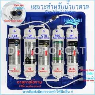 ชุดไส้กรองนํ้า 5 ขั้นตอนเหมาะสำรับนํ้าบาดาล ลดความกระด้างของน้ำ / 5 Stage water filters for well water reduce Calcareous