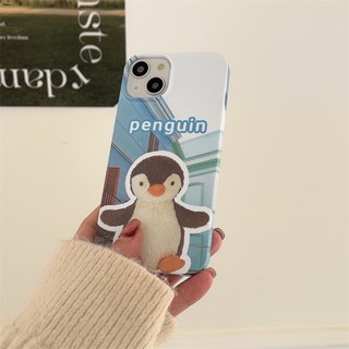 เคสโทรศัพท์มือถือ PC ลายเพนกวิน สําหรับ iPhone 14 Pro Max 13 13 Pro Max