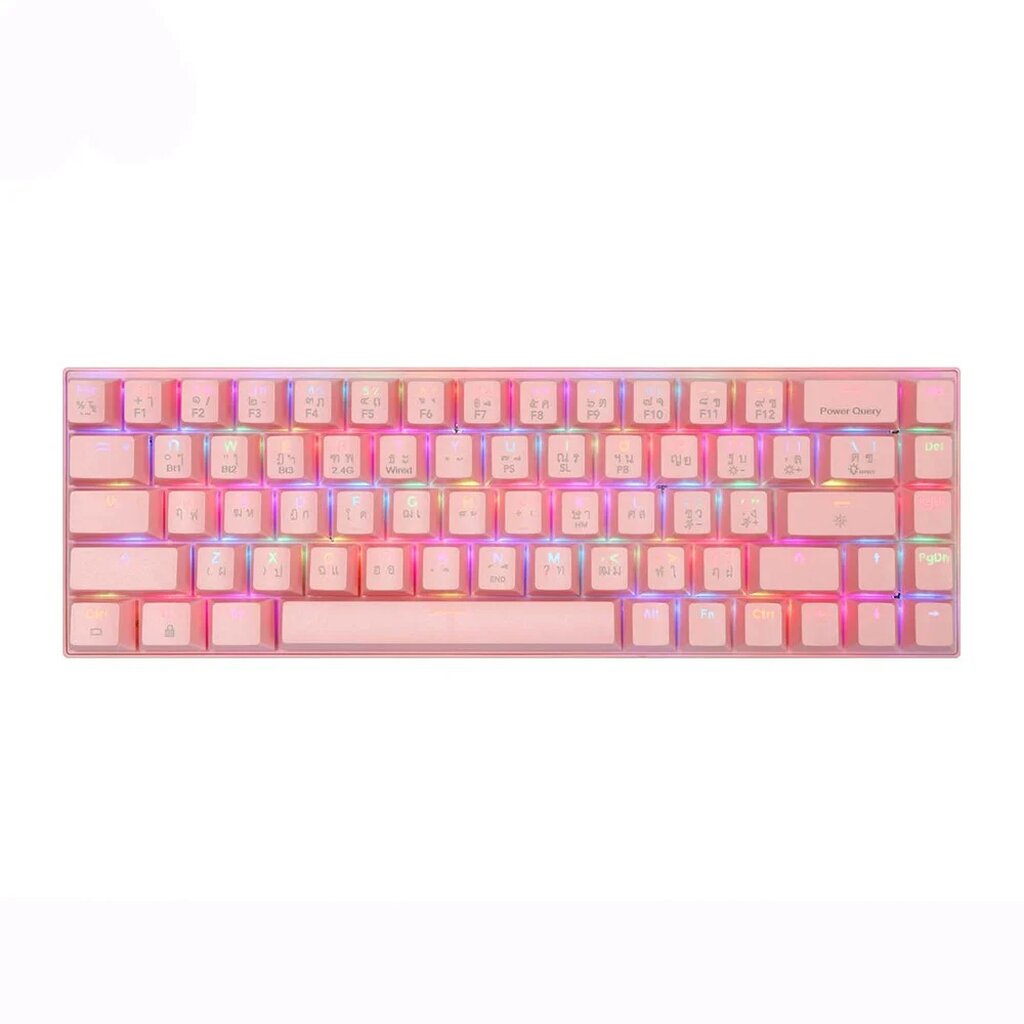 Tsunami Gaming Keyboard MK-68 Pro Sakura Pink Blue Switch รับประกัน 2ปี