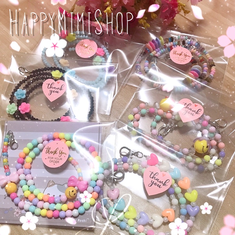 แพค10 เส้น 10 สี  สายคล้องแมส ผู้ใหญ่และเด็ก ใช้ได้ ปรับสายความยาวได้ **คละสี พร้อมส่ง**