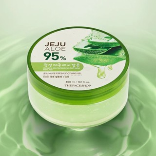 (ของแท้/พร้อมส่ง) The Face Shop Jeju Fresh Aloe Soothing Gel 95% ขนาด 300 ml.