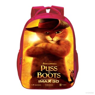 Yb2 Puss in Boots 2 the last wish กระเป๋าเป้สะพายหลัง กระเป๋านักเรียน ความจุขนาดใหญ่ ระบายอากาศ สําหรับเด็ก BY2