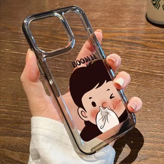 เคสโทรศัพท์มือถือแบบนิ่ม TPU ใส หนา กันกระแทก ลายเด็กผู้ชายตลก สําหรับ IPhone 13 11 14 Pro Max 12 Pro XS Max X XR 7 8 6 6S Plus