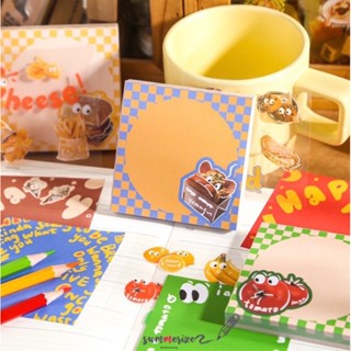 กระดาษโน้ต + สติ๊กเกอร์ note pad DIY STICKER decor sticker with paper note fast food ฟาสฟู้ด กระดาษจด สติ๊กเกอร์ตกแต่ง