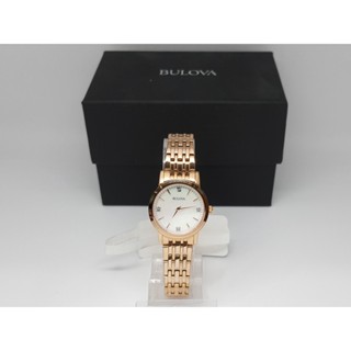 นาฬิกา BULOVA WOMENS 97P106 QUARTZ MOP. DIAMOND พร้อมกล่อง (ใหม่มีตำหนิ)