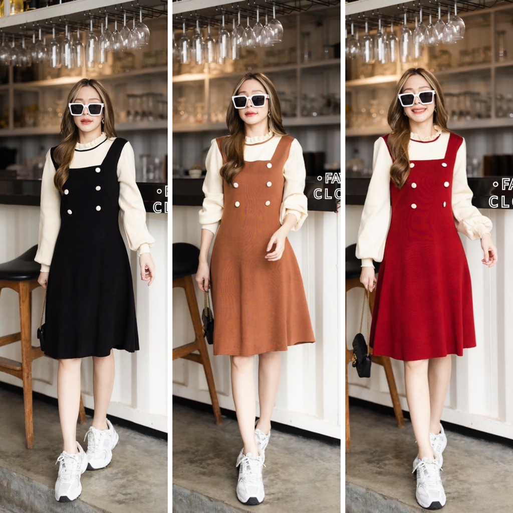 พร้อมส่ง Favorite clothing เดรสไหมพรมแขนยาว CARDIGAN_NISTA - รูปที่ 6