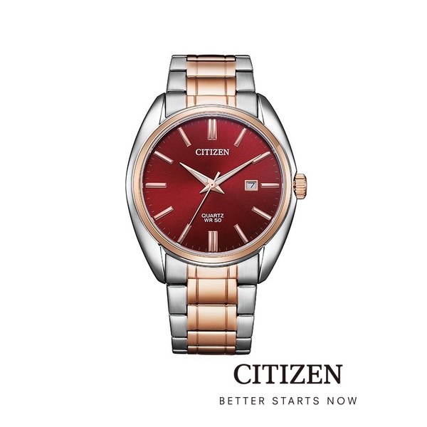 CITIZEN นาฬิกาข้อมือผู้ชาย BI5104-57X Red Dial Stainless Steel Men's Watch Quartz ( ระบบถ่าน )