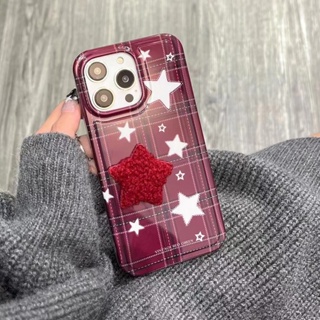 เคสโทรศัพท์มือถือ tpu นิ่ม ลายดาว สีแดง สําหรับ iPhone 14 14pro 11 11PROMAX 12 12PRO 12PROMAX 13 13pro 13promax 14promax