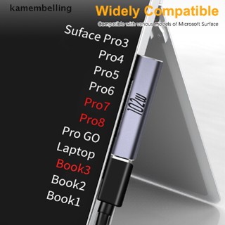 Kamembelling อะแดปเตอร์แปลงสายชาร์จ Type C PD 102W USB C ชาร์จเร็ว สําหรับ Microsoft Surface Pro 8 7 6 5 3 Go USB-C Surface Book 1 2 3