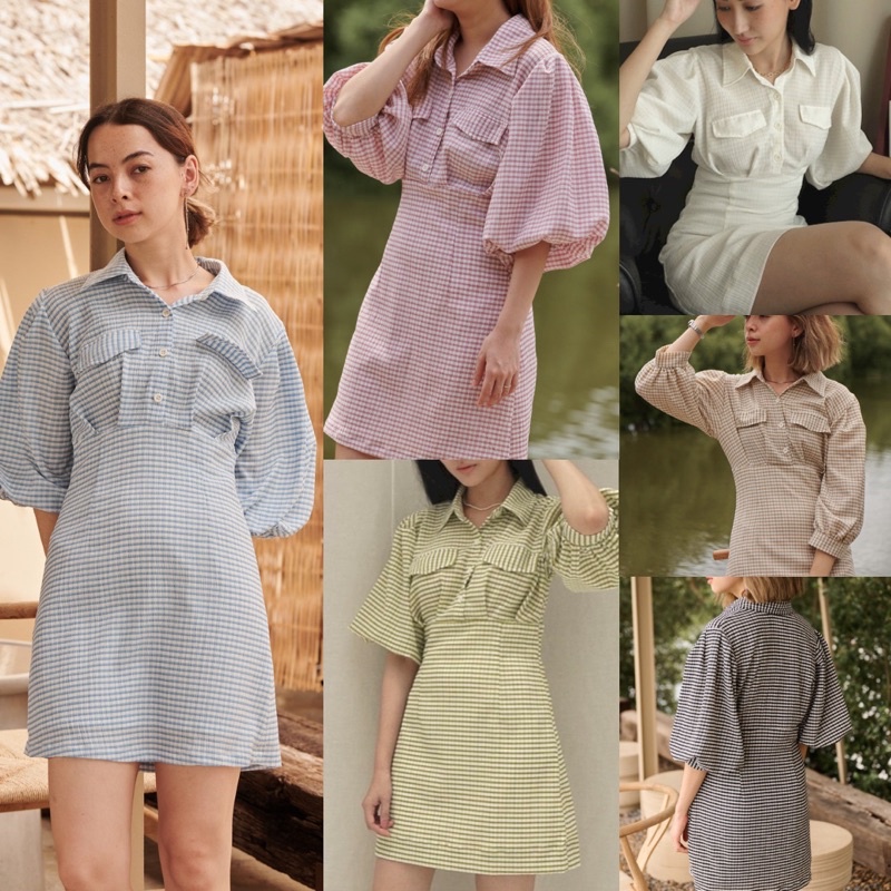 NICHII – TOFU MARGIE เดรสแขนพองปกเชิ้ต