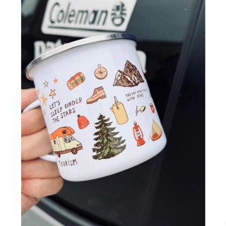 Camping Enamel​ mug แก้วเคลือบ แก้วลายมัคแค้มป์ปิ้ง​​