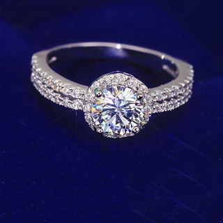 เงินสเตอร์ลิง 925 อารมณ์รอบ Cubic Zirconia งานแต่งงานแหวนผู้หญิงประณีตหญิงนิ้วมืออุปกรณ์เสริม Party เครื่องประดับ Drop Shipping
