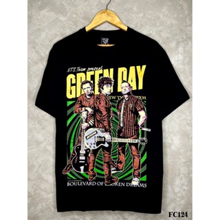 Greendayเสื้อยืดสีดำสกรีนลายFC124