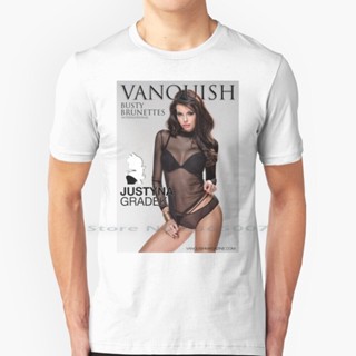 [S-5XL]Vanquish Magazine-Busty Brunettes-Justyna T Shirt 100% Cotton Brunette Magazine Cover Model Gorgeous Busty S_42