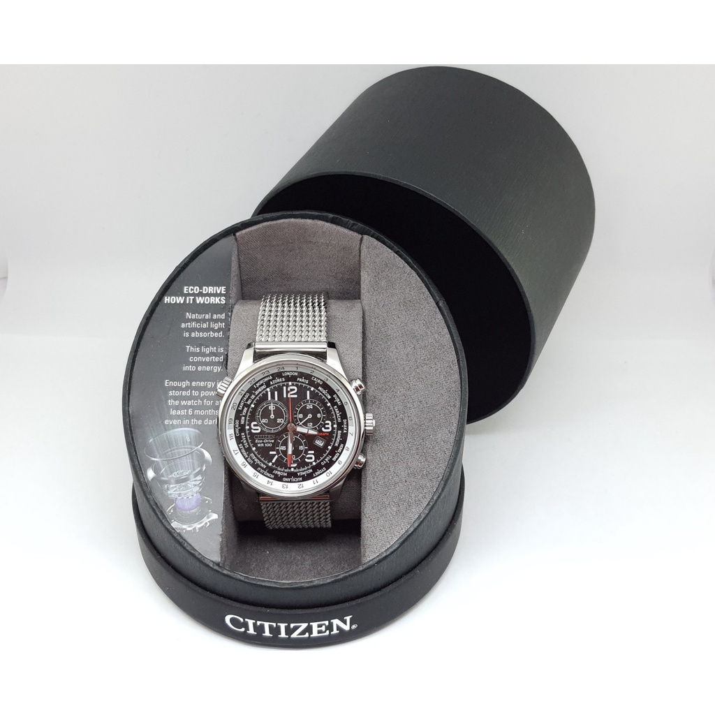 นาฬิกา CITIZEN MEN'S AT0361-81E ECO DRIVE CHRONOGRAPH พร้อมกล่อง (สภาพใหม่)