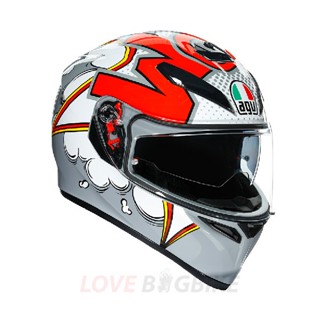 AGV K-3 SV BUBBLE GRAY/WHITE/RED