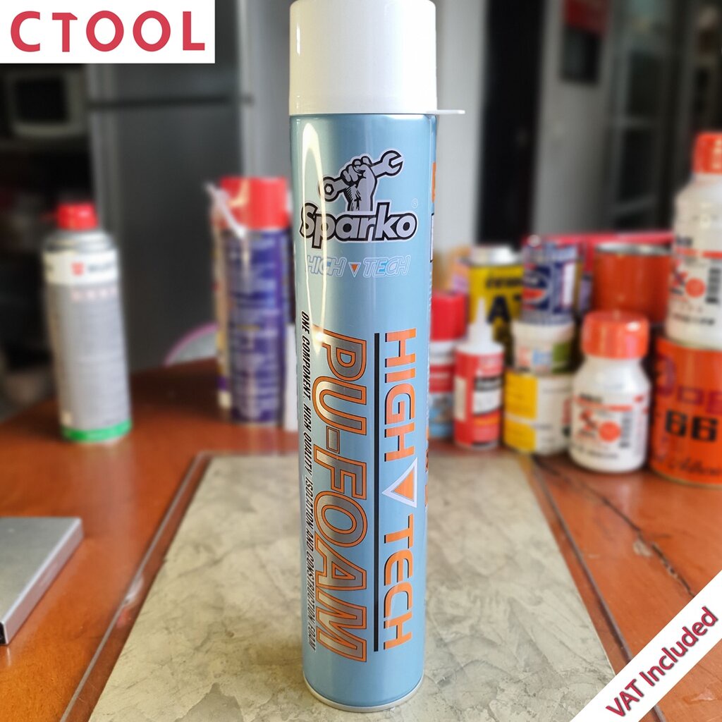 โฟมสเปรย์ (พียูโฟม) 750ml.SPARKO กระป๋องใหญ่ ของแท้ สเปรย์โฟม - Authentic PU Foam - ซีทูล Ctoolhardware