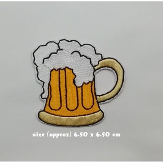 Beer ตัวรีดติดเสื้อ แจ๊คเก็ต อาร์ม  ยีนส์ Hipster Embroidered Iron on Patch  DIY