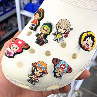 Jibbitz Crocs หัวเข็มขัด PVC รูปการ์ตูนอนิเมะ One Piece สําหรับตกแต่งรองเท้า FZL32