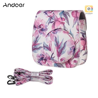 [M27] Andoer เคสกระเป๋าใส่กล้อง หนัง PU สีชมพู สําหรับ Fujifilm Instax Mini 9 8+ 8s 8