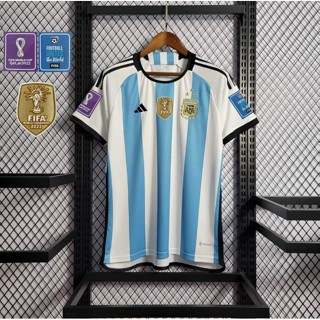 เสื้อกีฬาแขนสั้น ลายทีมชาติฟุตบอล Argentina 3 ดาว 2022 ชุดเหย้า