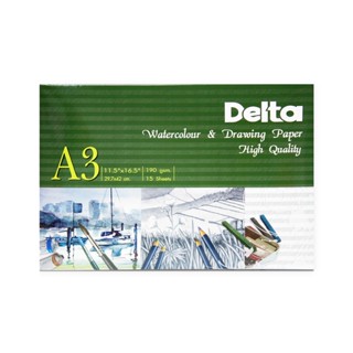 DELTA กระดาษวาดเขียน A3 200 แกรม 15 แผ่น หยาบ