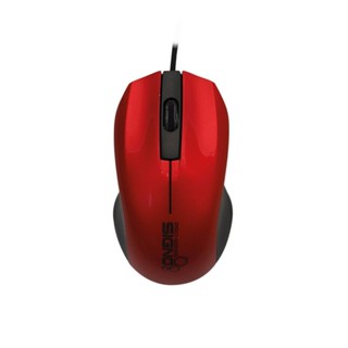 เมาส์ MOUSE SIGNO รุ่น MO-540 (สีแดง) WIRED BESICO OPTICAL MOUSE ประกัน 1 ปี