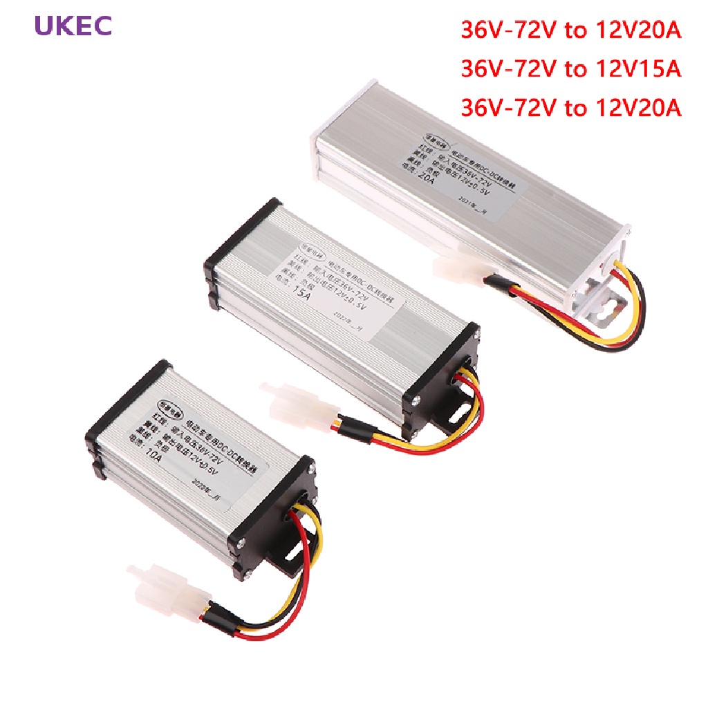 UKEC 36V 48V 60V 72V ถึง 12V 10/15/20A 180W Converter หม้อแปลงไฟฟ้าใหม่