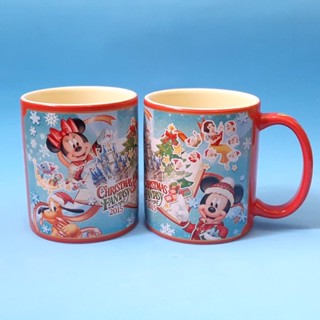 แก้วมิกกี้ มินนี่เมาส์ Mickey &amp; Minnie Mouse Christmas Fantasy 2015 งานสะสม Tokyo Disneyland คาร์แรคเตอร์สไตล์ญี่ปุ่น 🎏🎌