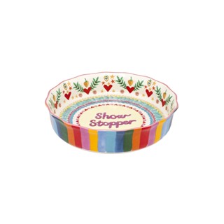 Cath Kidston Large Pie Dish GBBO Icing Placement Pink/Cream