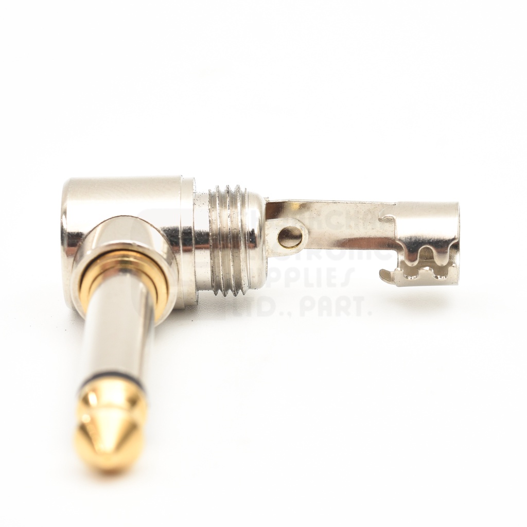 ULTIMAX Noise Killer หัวแจ็คกีต้าร์ Mono ไม่มีเสียงรบกวนตอนเสียบ หัวงอ (SwitchPlug silentPlug) รุ่น BES-AUD6.3MRGH-B-GG