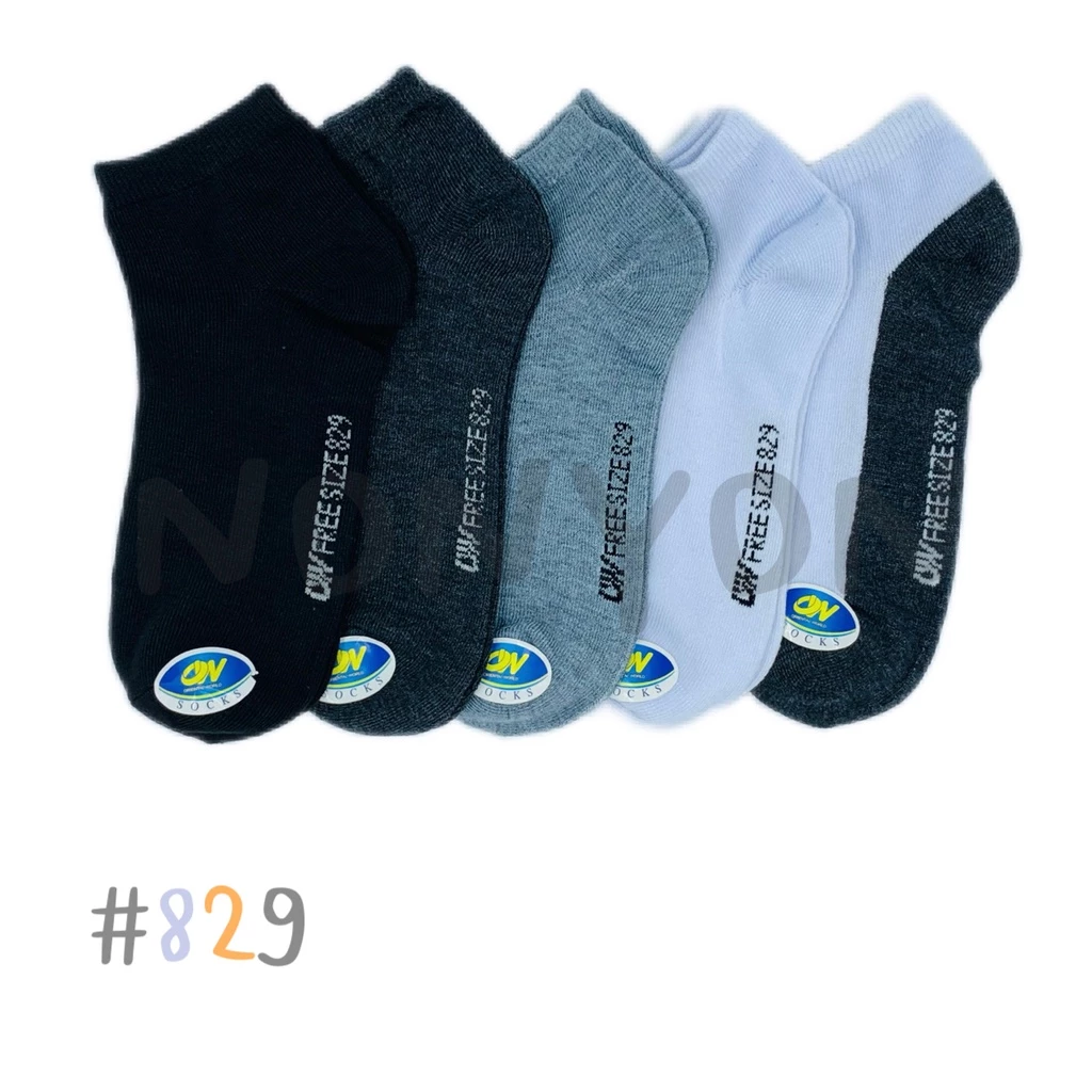 (12คู่) ถุงเท้าข้อสั้นสีพื้นผู้ชาย ขนาดเท้า 40-45 #829