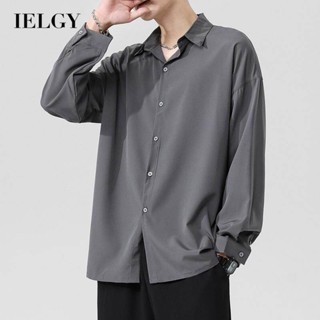 Ielgy 【3 สี】เสื้อเชิ้ตแขนยาว ผู้ชาย สไตล์เกาหลี ฟรีเสื้อเชิ้ต สีขาว ทรงหลวม สําหรับผู้ชาย