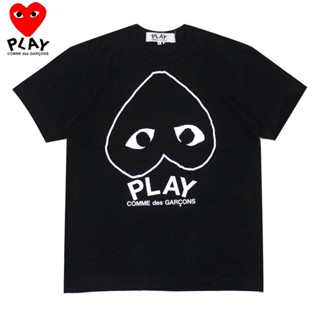 (พร้อมสต็อก)  COMME Des Garcons CDG Playเสื้อยืดสีดำเสื้อผ้าแฟชั่นเชิ้ตคู่รักUnisexเสื้อเย็นBoyเสื้อยืดเด็กผู้หญ