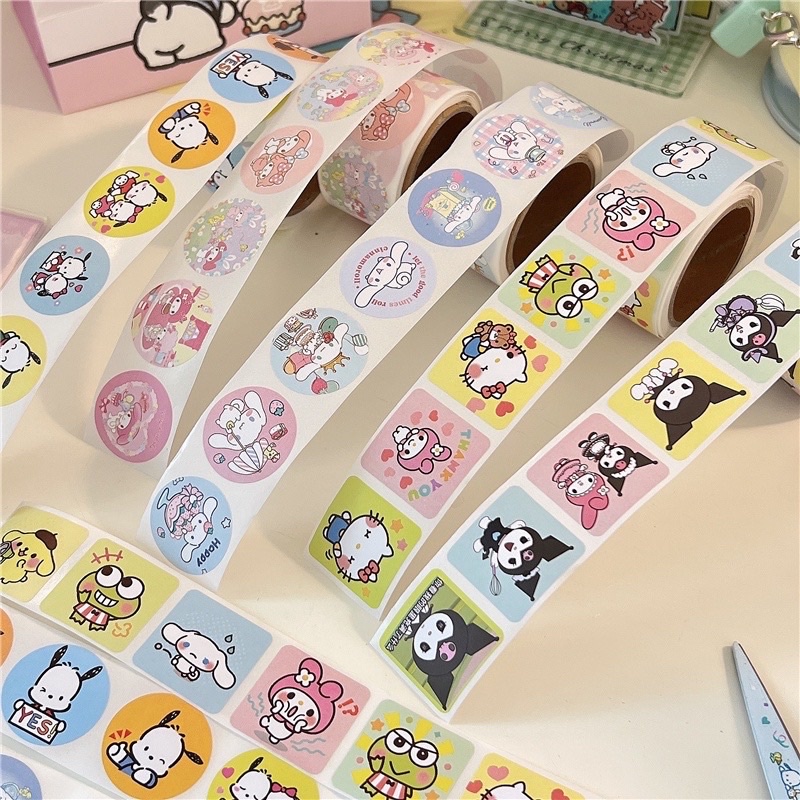Sanrio Sticker Roll 200ชิ้น Ver.2 สติ๊กเกอร์ซานริโอ้สไตล์ สติกเกอร์ม้วน สินค้าพร้อมส่ง ตกแต่งน่ารักมาก