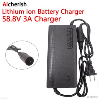 Portable 58.8V 3A Li ion Battery Pack Charger,Electric Bike Vehicle Adapter,For Electric Bike E Scooter 52V Li ion Batte