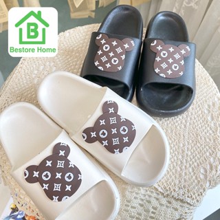 Bestore Home : รองเท้าแตะแบบสวม 🐻ลายน้องหมี ฟรุ้งฟริ้ง สุดน่ารัก🐼 พื้นนุ่มใส่สบาย พร้อมส่ง