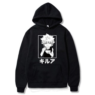 [Fashion Hoodie] ใหม่ เสื้อกันหนาว มีฮู้ด ผ้าฝ้ายแท้ ลายอนิเมะ Kpop Hunter X Killua เบาพิเศษ เข้าได้กับทุกชุด ของขวัญวันเกิด สําหรับผู้ชาย 2023 HS