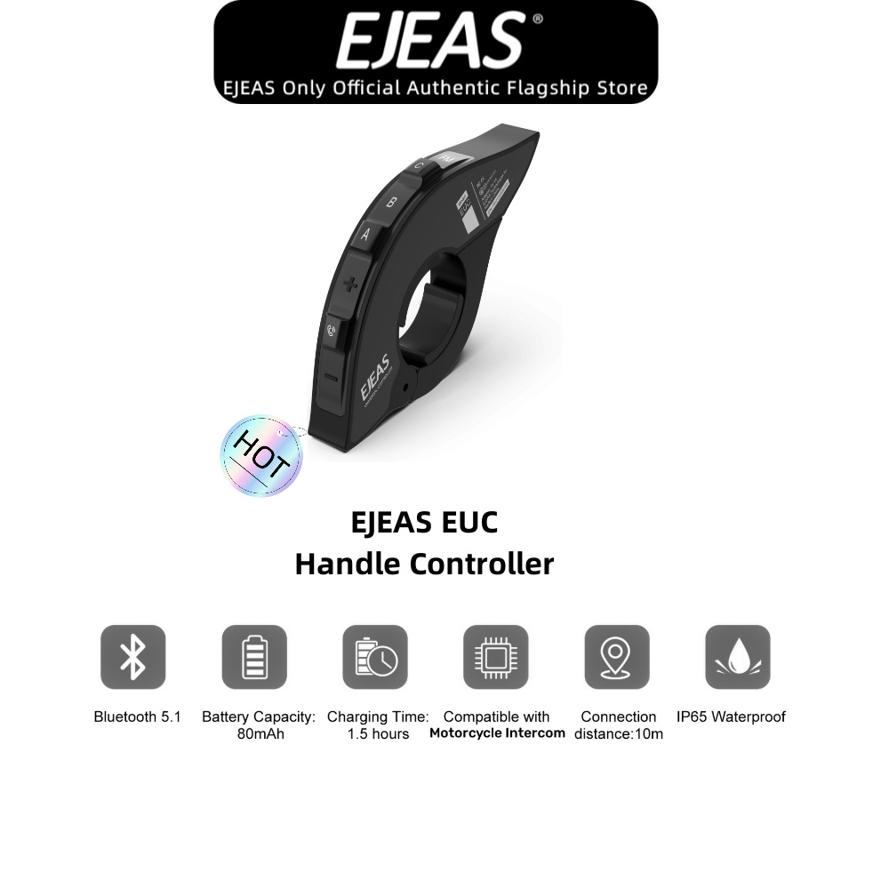 Ejeas EUC รีโมตควบคุมแฮนด์บาร์ แบบบลูทูธ กันน้ํา สําหรับรถมอเตอร์ไซค์ Q2 Q7 V4PLUS Shoei AGV KYT Yam