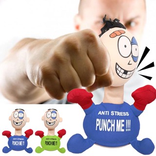 New 25cm Punch Me Soft Stuffed Anti Stress Electric Plush Toys Doll Electric Xmas Gifts