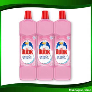 น้ำยาล้างห้องน้ำกลิ่นพิ้งค์ สมูท Toilet cleaner, pink smooth scent 900 มล. (แพ็ค3ขวด) เป็ด duck น้ำยา ล้างห้องน้ำ ทำความ