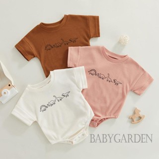 Babygarden-3-24 เดือน ชุดรอมเปอร์ แขนสั้น คอกลม พิมพ์ลายไดโนเสาร์ แฟชั่นฤดูร้อน สําหรับเด็กทารก