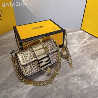 ▥High Quality Fendi Bag (producktion.br) (With Box) Leather Gold Iron