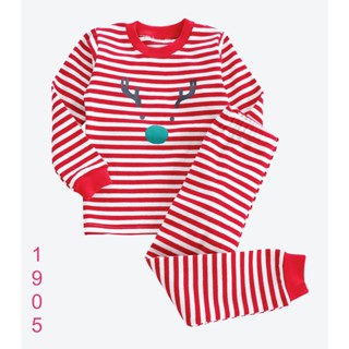 L-PJB-1905 ชุดนอนเด็กผู้ชาย สีแดง ลายกวาง Size-120 (5-6Y)