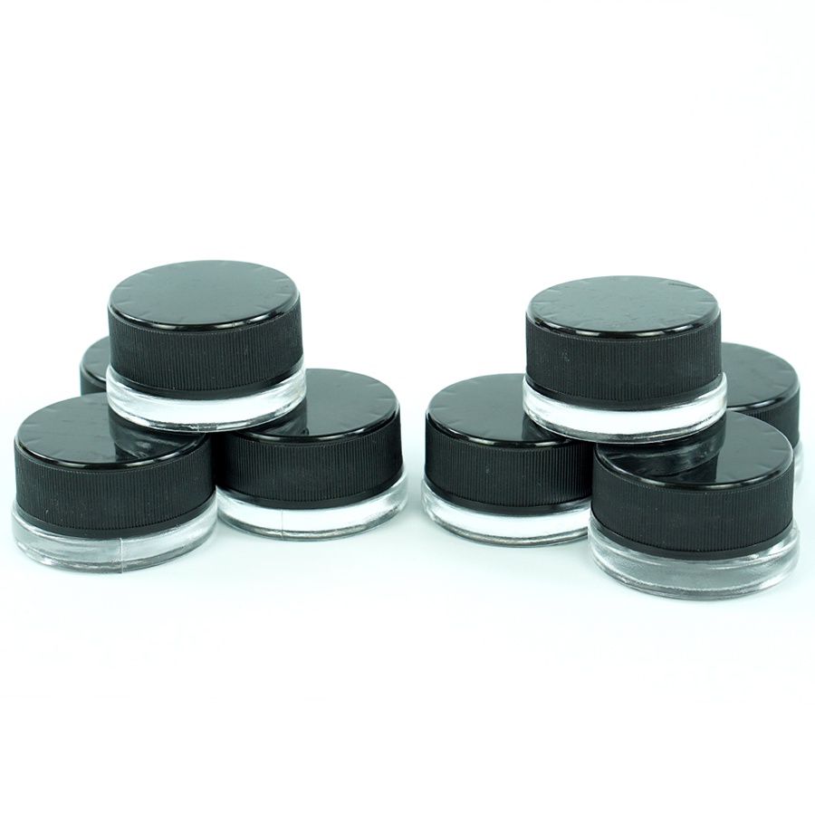 50pcs 9ml Wax Oil Container Glass Dab Jar Smoking Storage Tank for Cream Concentrate Tool Boxes Whol