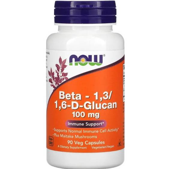 เบต้ากลูแคน  NOW Foods, Beta-1,3/1,6-D-Glucan, 100 mg, 90 Veg Capsules