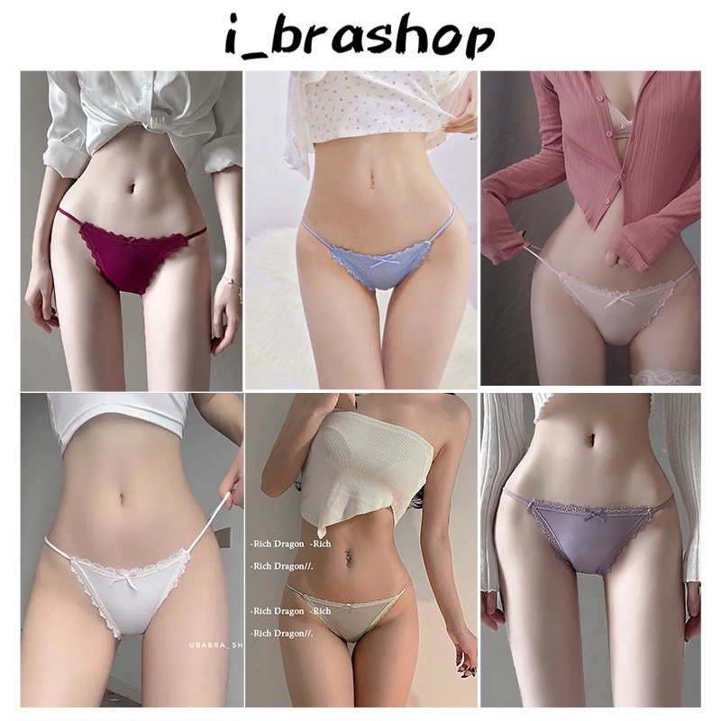 i_brashop กางเกงในผู้หญิง ลายลูกไม้ มีฏบว์น่ารักๆ ใส่สบาย  BAA61