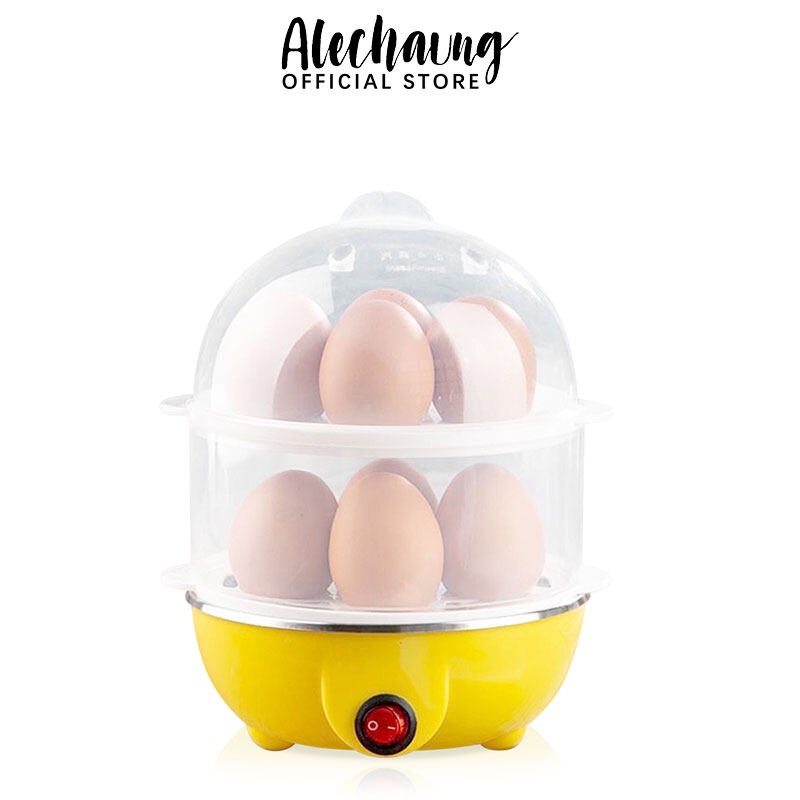 Alechaung หม้อนึงไข่ 2 ชั้น เครื่องต้มไข่อเนกประสงค์ 2 ชั้น เครื่องนึ่งไข่ นึงไข่ได้ครั้งละ 14 ฟอง egg cooker
